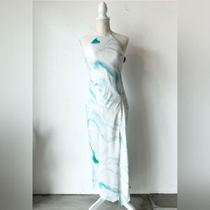 Express Blue and White Maxi Dress